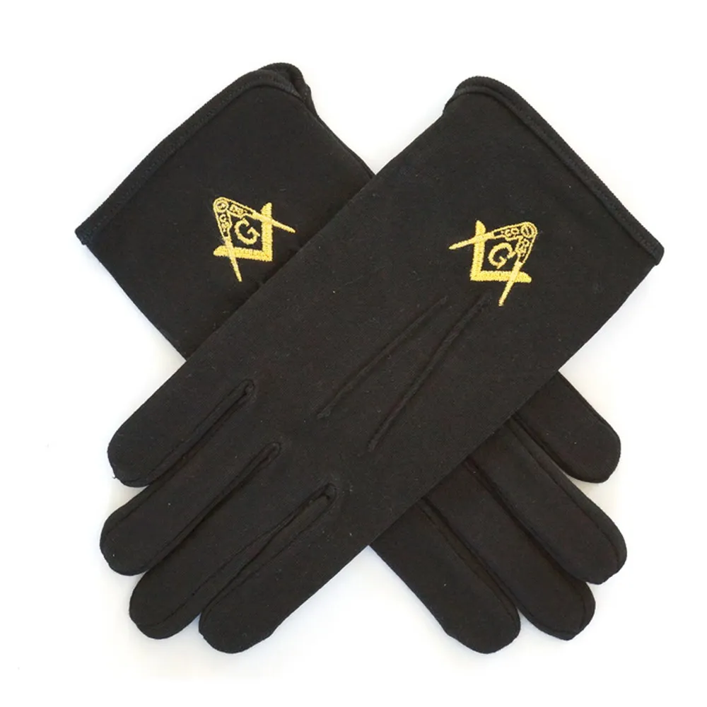 Custom logo Wholesales 100% Cheap Masonic White Cotton Gloves