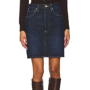 Manufacturer Hot Sale Clothing Customize Design High Quality Casual Simplicity Straight Short Denim Mini Skirt