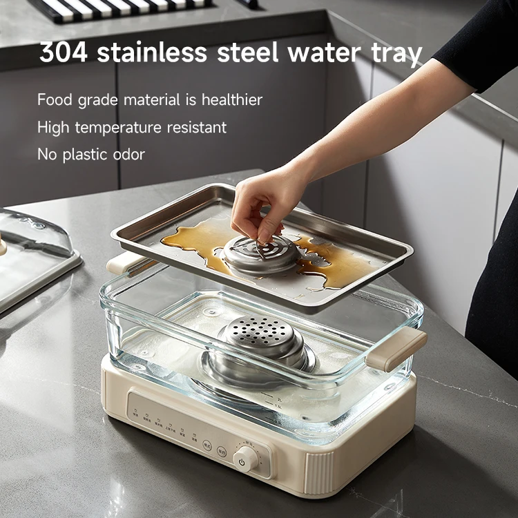 Factory Steamer Foldable Electric Digital Timer Control Mini Steam Cooker 3 Layer Food Steamer