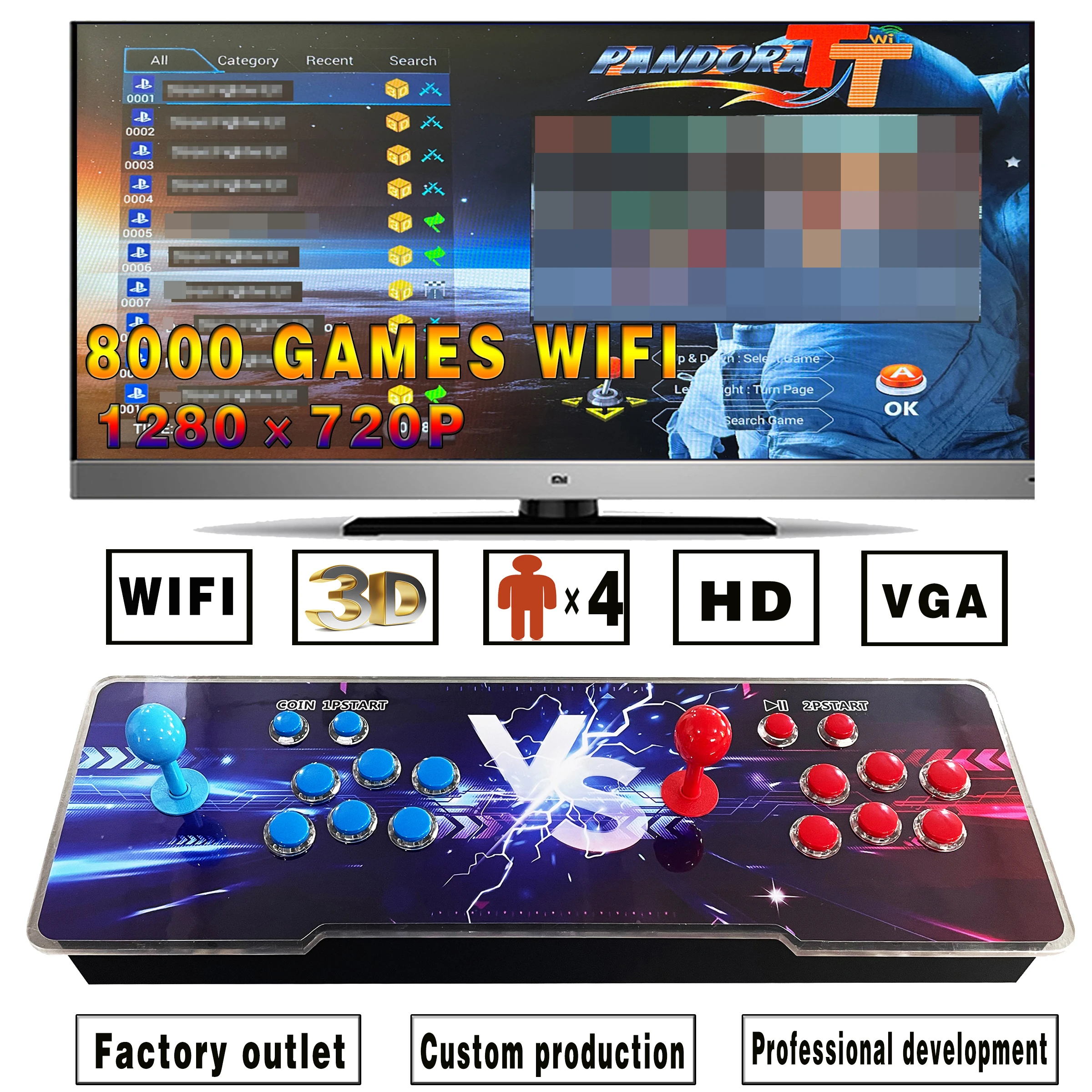 2024 New Pandora Arcade 8000 in 1 - High-Quality Game Box