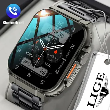 LIGE Men Smart Watch for Android iOS AMOLED Screen IP68 Waterproof Heart Rate Monitor Sport Fitness Tracker Smartwatch