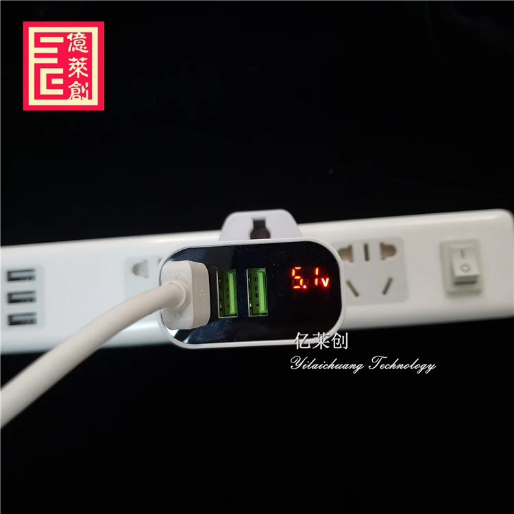 
Дорожный адаптер 5 в 3,1 А со светодиодным дисплеем, электронные аксессуары, 3 Usb-порта, вилка стандарта США, адаптер для зарядного устройства Iphone 