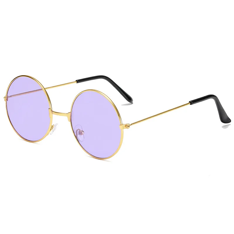 Factory Small Colored Lens Tinted Lens Glasses Retro Style Circle Party Birthday Promotional Gifts Round Sunglasses