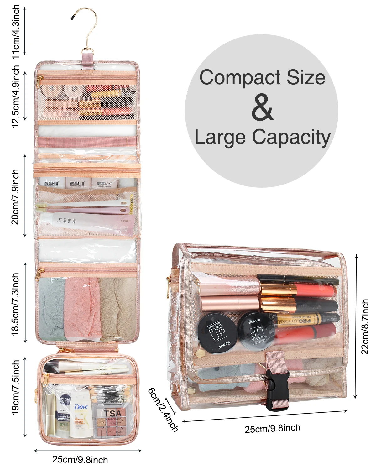 ReIaveI Wholesale PVC Makeup Bags Waterproof Organizers Storage Washing Travel Hanging Toilet Bags Cosmetic Bags