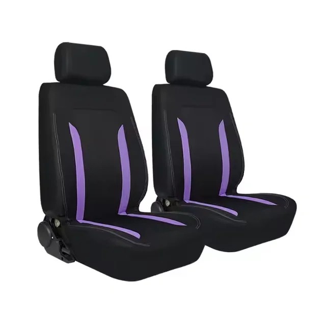 Well-fit Factory Price Luxury 9pcs High Quality Universal Polyester Fabric with White Color PU Leather Material Car Seat Cover