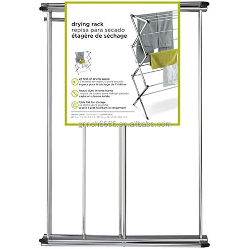 Folding Commercial Accordion Drying Rack Foldable Chrome Laundry