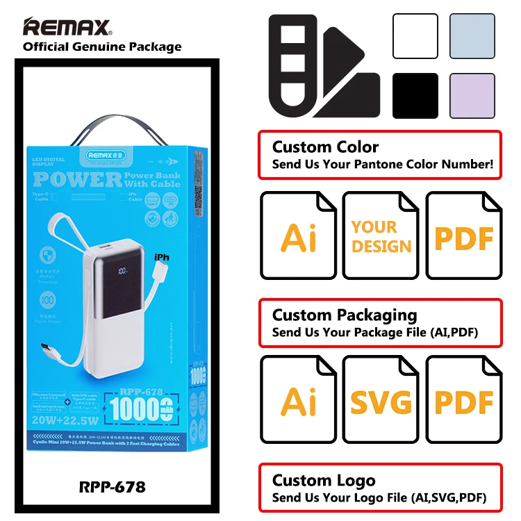 Remaxパワーバンク10000mAh高速充電デジタルディスプレイ外部