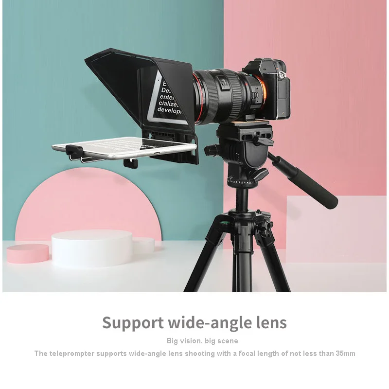 Portable Mini Teleprompter Prompter for Smartphone/DSLR Camera Tablet ...
