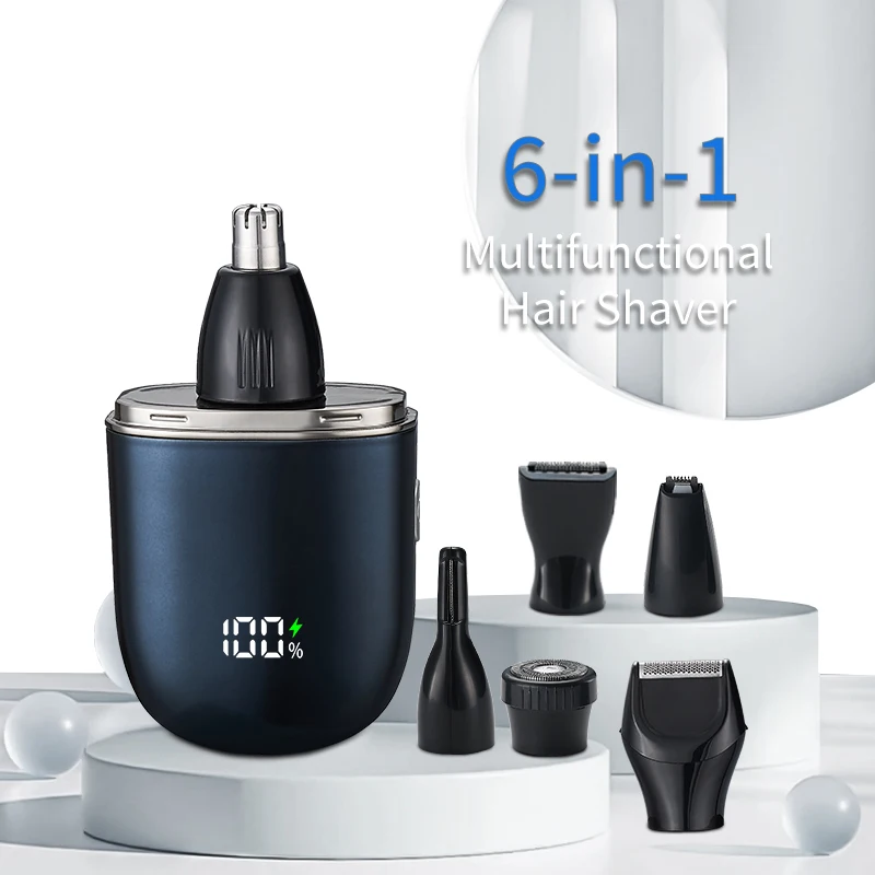 6 in 1 Multifunction Painless Usb Body Epilator Hair Remover Nose Beard Eyebrow Trimmer Men Shaver Mini Nose Hair Trimmer