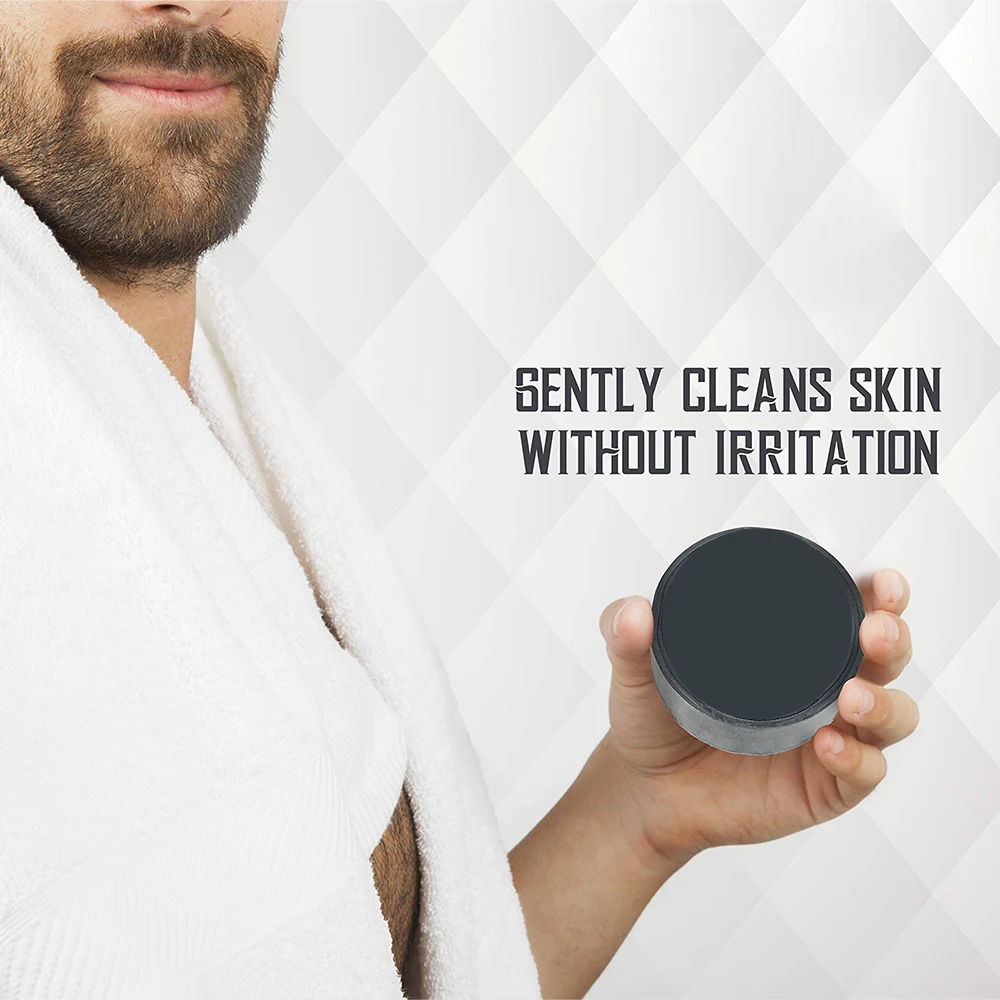 Mens Body And Face Soap Activated Dead Sea Mud Charcoal Soap For Facial