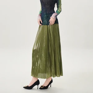 Wholesale Clothing Miyake Pleated Skirt Design Hot Stamping Loose Skirt Women's Fashion Skirt