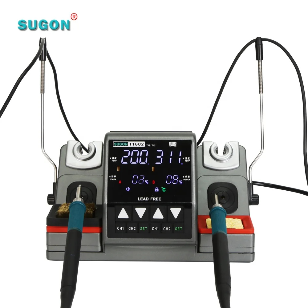 Adjustable Temperature 2 in 1 ESD Soldering Station SMD Rework Station Hot Air Gun Soldering Iron Set for Repair Welding