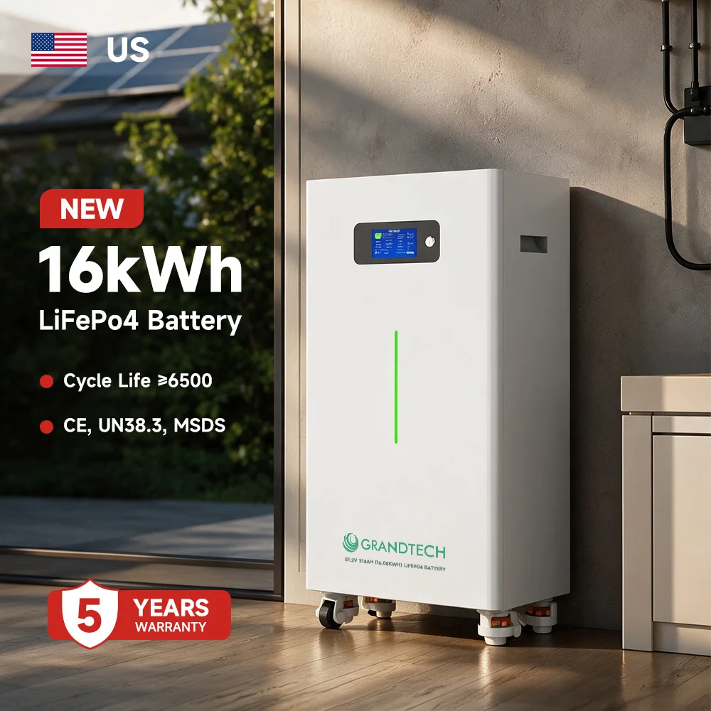A Grade LiFePO4 Home ESS 51.2V 200Ah Deep Cycle 6500 Cycles with CAN/RS485 16KWH 51.2v 314Ah Home Solar System 5 Years Warranty