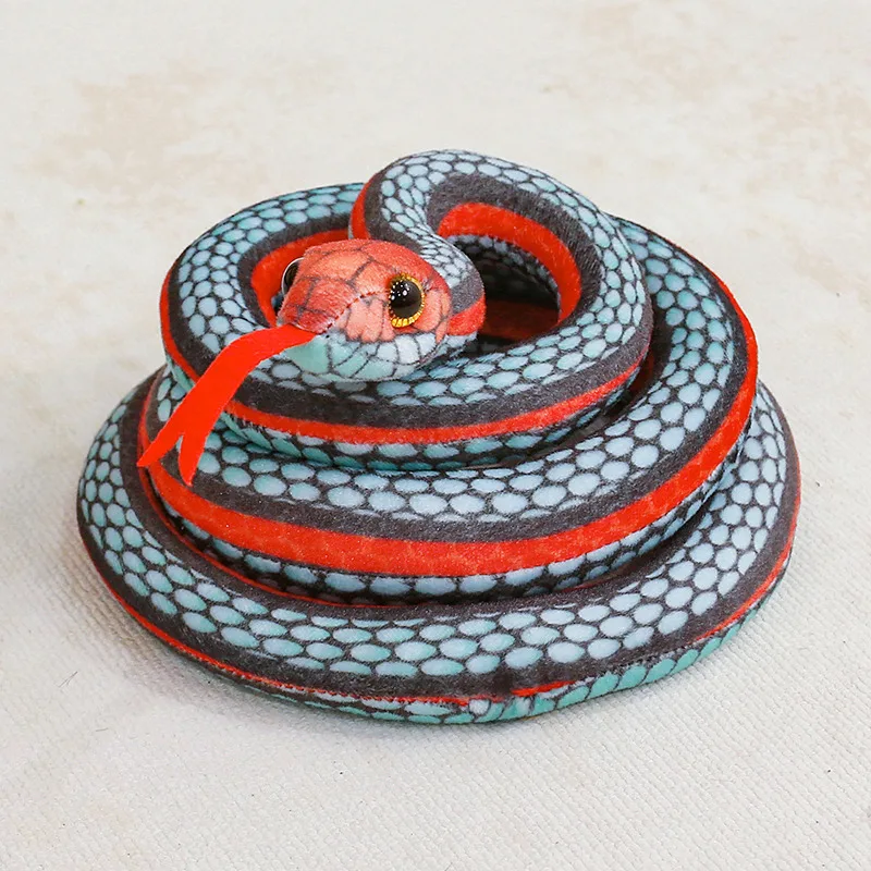 Simulated snake plush toy rattlesnake spotted python prank cobra action figure children's toy Halloween