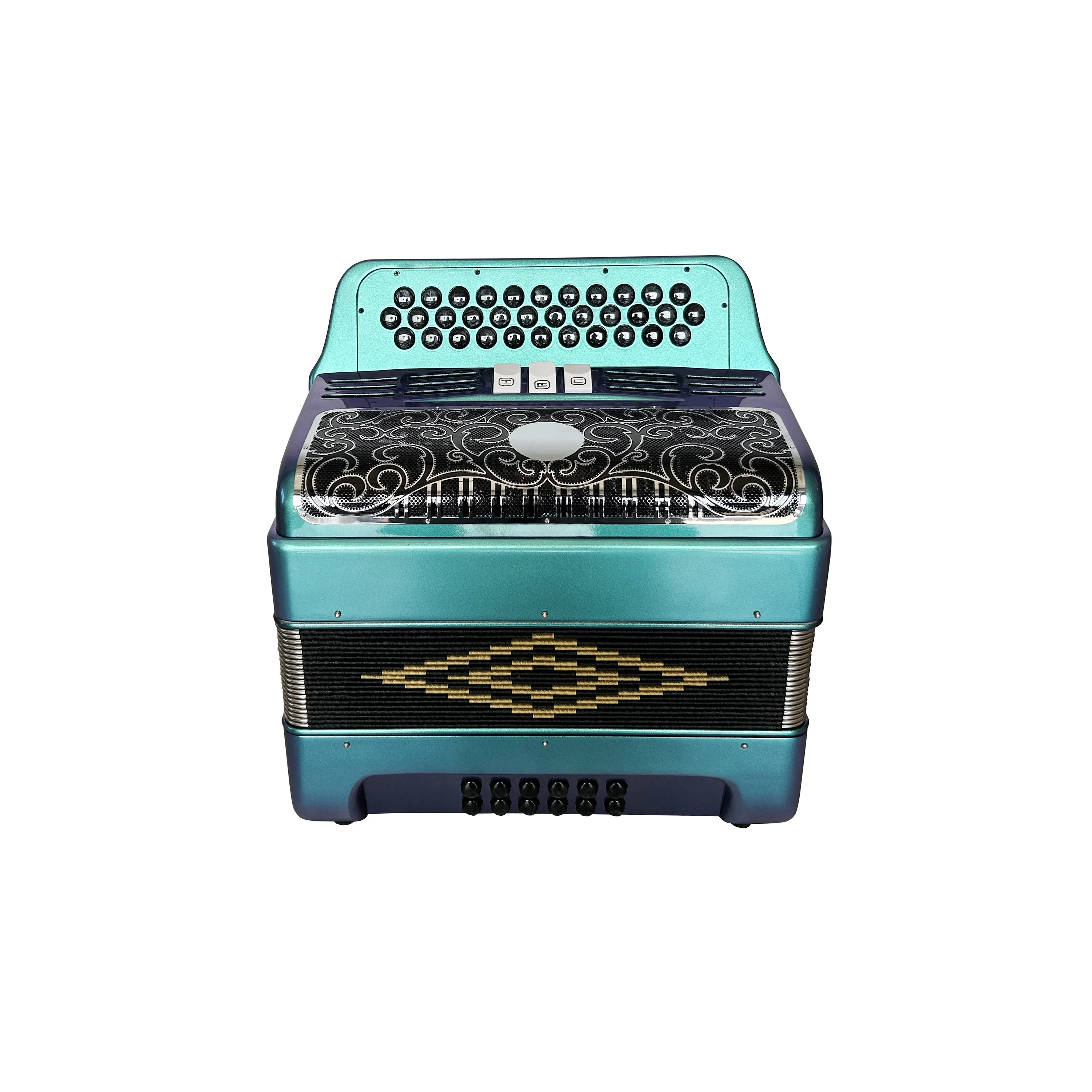 Diatonic Accordion Instrument JB3412C Green Chameleon - 34 Buttons
