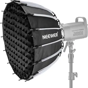 NEEWER 22inch/55cm Parabolic Softbox Quick Set up Quick Folding, with Diffusers/Honeycomb Grid/Bag, Compatible with Aputure