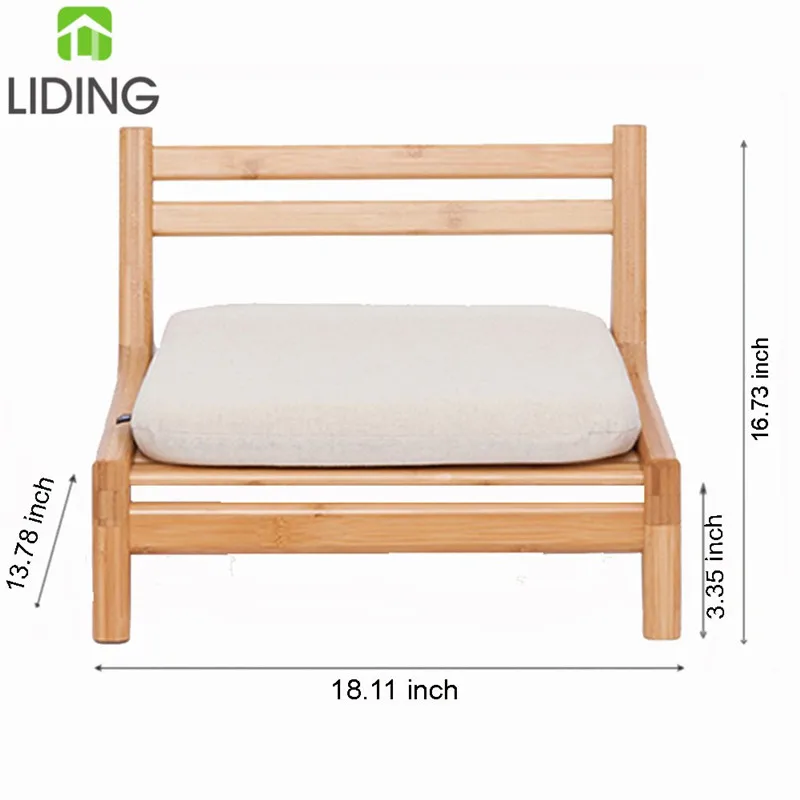 
 Домашняя мебель, деревянное кресло для медитации с подушкой, кресло-татами, напольное кресло со спинкой  