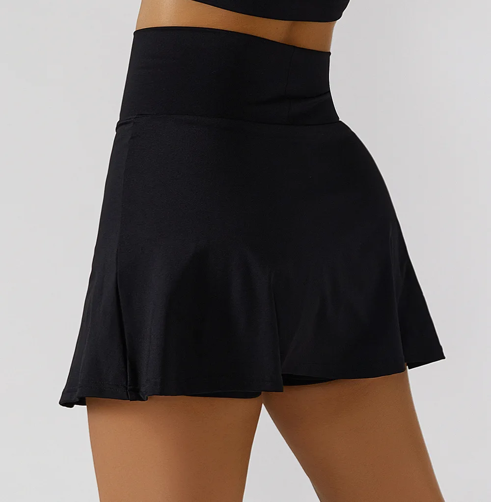 Custom New Fashion High Waist Women Tennis Sports Skirts Side Slit 2 In ...