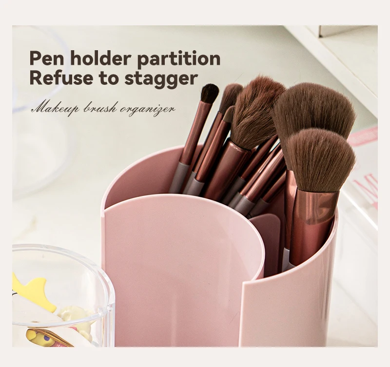 ITEM NO.5039 NEW ARRIVAL Desktop Plastic Revolving Drawer Powder Puff Beauty Egg Holder Makeup Brush Storage Box With Dustproof cover925 factory