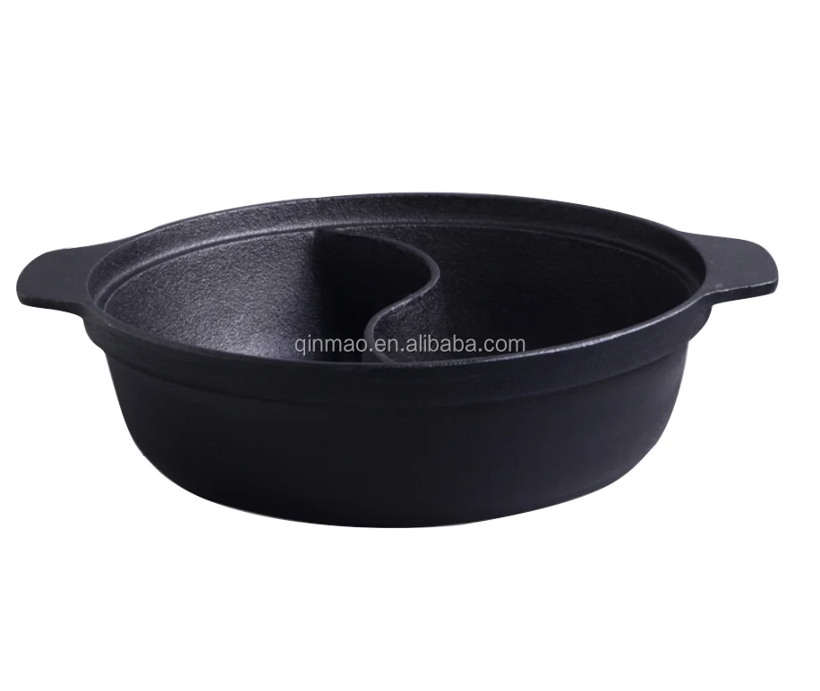 Cast Iron Shabu Pot with Divider Hot Pot - China Cast Iron