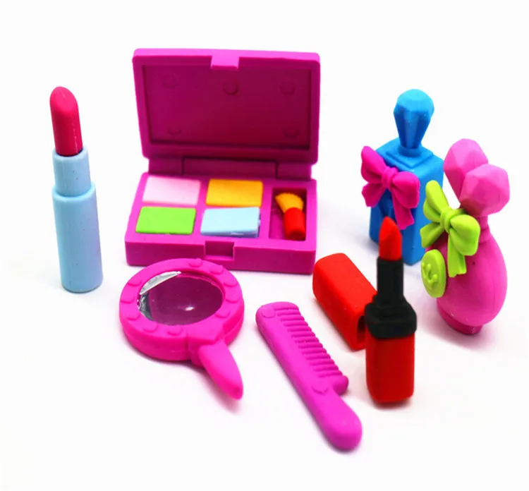 Забавный дизайн для девочек игрушка 3D помада духи резиновый карандаш ластик