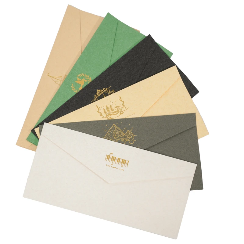 Gift Card Envelopes | Lipack Eco Friendly Small Mailing Paper Envelope Packaging Mini Hot Stamping Brown Kraft Paper Gift Envelope
