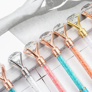 Large Diamond Ballpoint Pens Cross-Border Exclusive Supply Fashionable Transparent Crystal Business Gifts for Female Pens