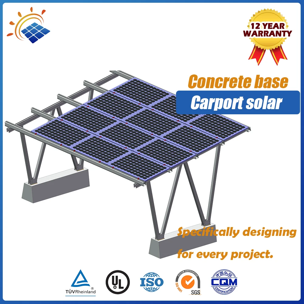 Single and Double Parking Port Solar Aluminum Support Carport Solar Mounting System