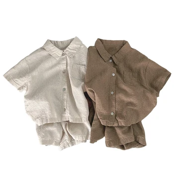 2025 Children's Summer Outfit Korean Style Sibling Set for Boys and Girls Baby Suit Two-Piece New Style Kids Clothing Set