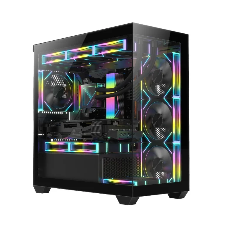 Custom High Quality Glass Mid Tower Micro ATX Case Computer Gaming PC ...