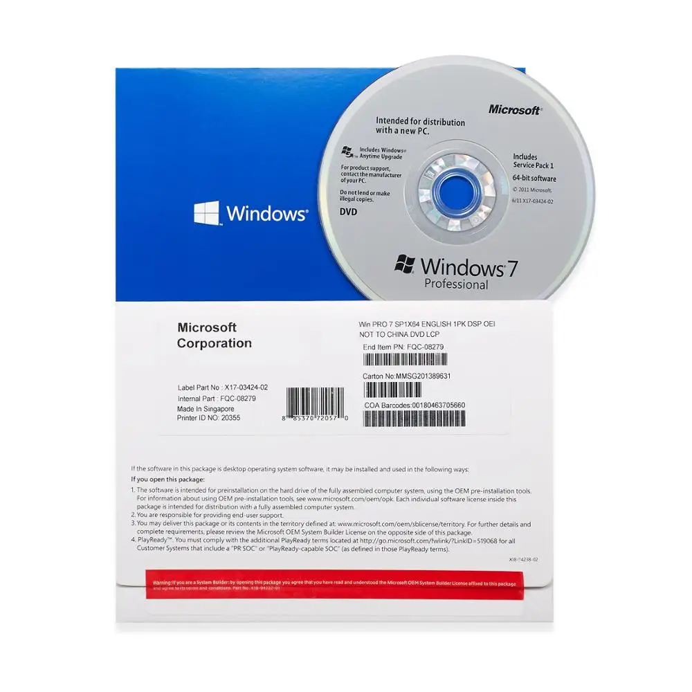 Oem Microsoft Windows 7 Professional Genuine Software With Dvd Buy Computer Software Windows 10 Home Software Download Product On Alibaba Com