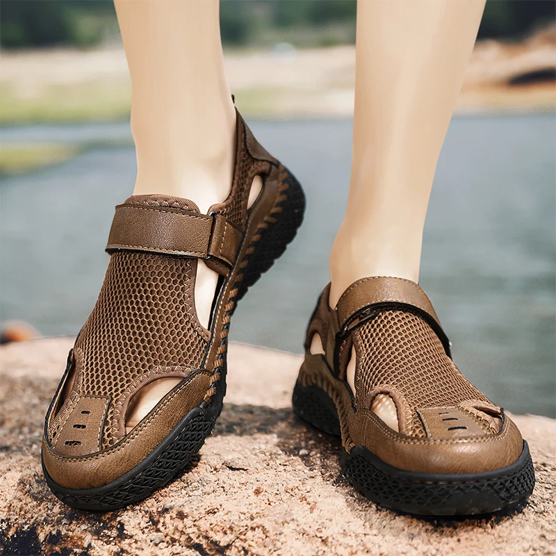 Durable Anti Slippery Mesh Breathable Comfortable Summer Sandals Shoes for Men