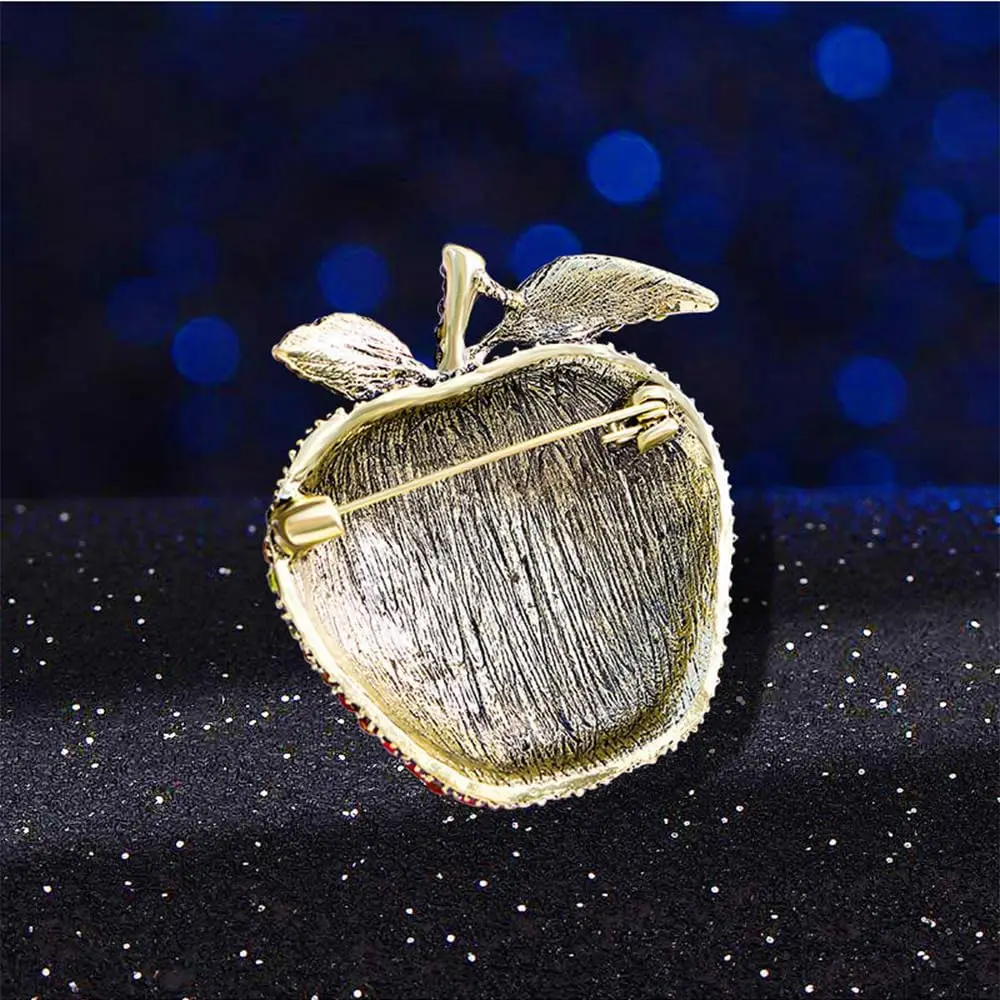 アクセサリー Apples Rhinestone Apple Brooch Pin - Fashion Crystal Ornament