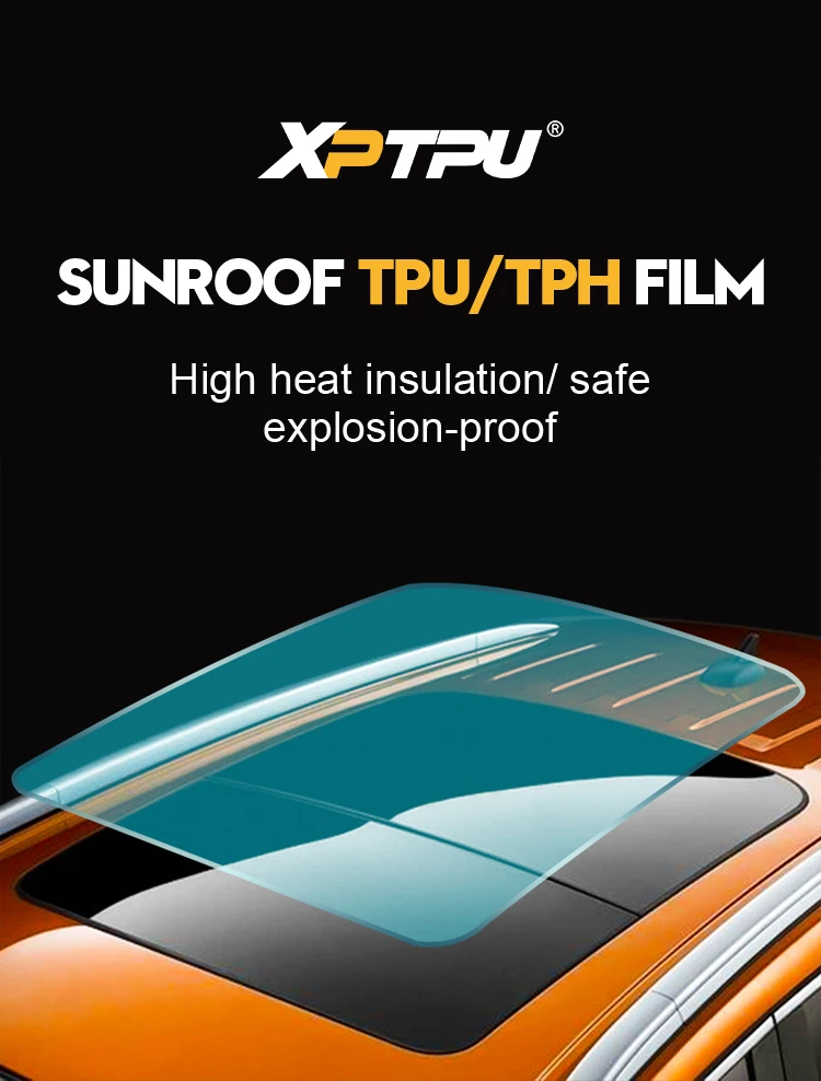 Glossy Car Skylight Film 6 Years Warranty Tpu Ppf Bubble Free Black Car