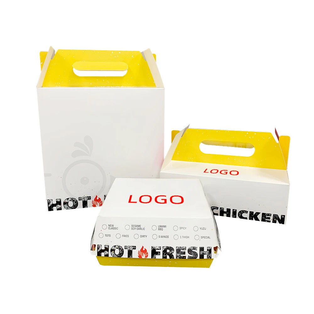 
Белая биоразлагаемая коробка для картофеля фри, гамбургеров, упаковка, картонная упаковочная коробка для бургеров с принтом на заказ 