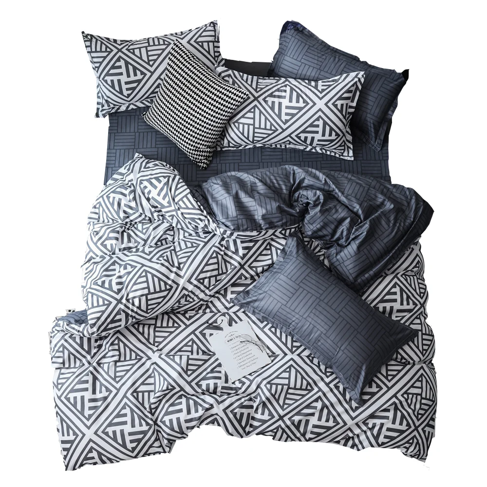Amazon, Комплект постельного белья из 100% полиэстера, Комплект постельного белья с геометрическим дисперсным принтом