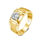 Gold Rings Ring Fine Jewelry Famous Brand Designer Frosted 18K Gold S925 Sterling Silver Rings Male D Color 2 Carat Moissanite Wedding Men Ring