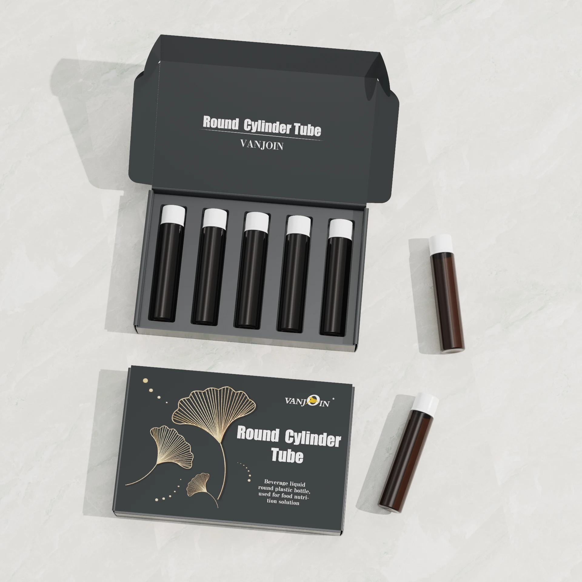 15ml 20ml 25ml Mini Shots Energy Drink Bottle Custom Label White Color PET Tubes Mini Tubs Bottles