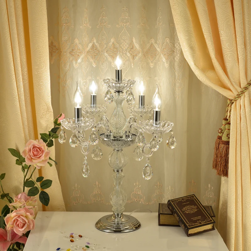 European Style Simple Crystal Table Lamp Creative Dining Table Decoration Lamp Luxury Living Room Lighting Glass Table Lamp