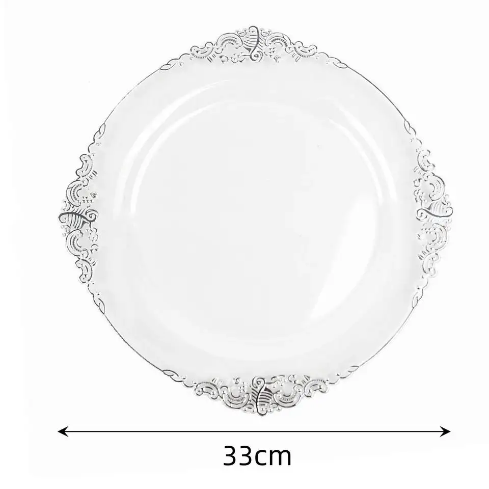 13" Clear Acrylic Plastic Charger Plates For Wedding Hotel Party