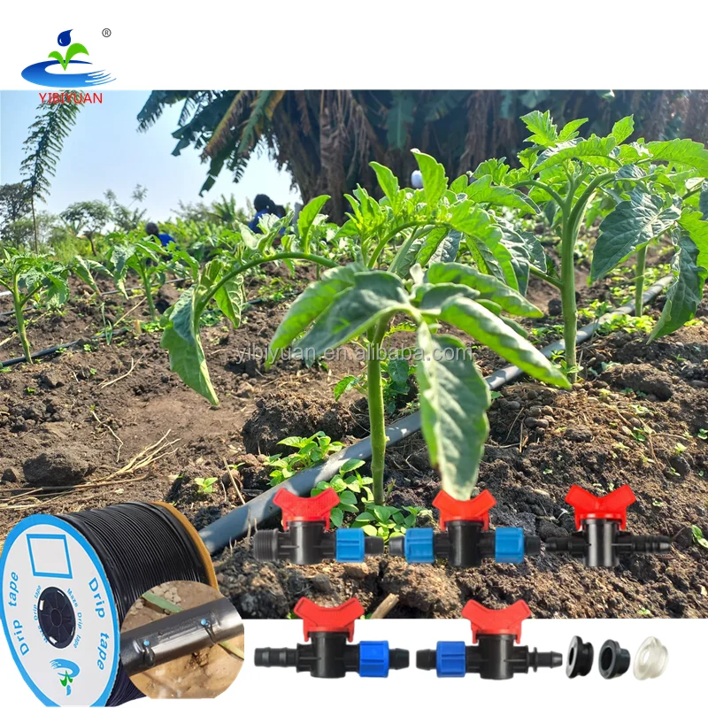 Drip Irrigation Tape System 15 Mil 15 cm Between Emitters Double Hole Hose Agricultural Drip Tape 16mm