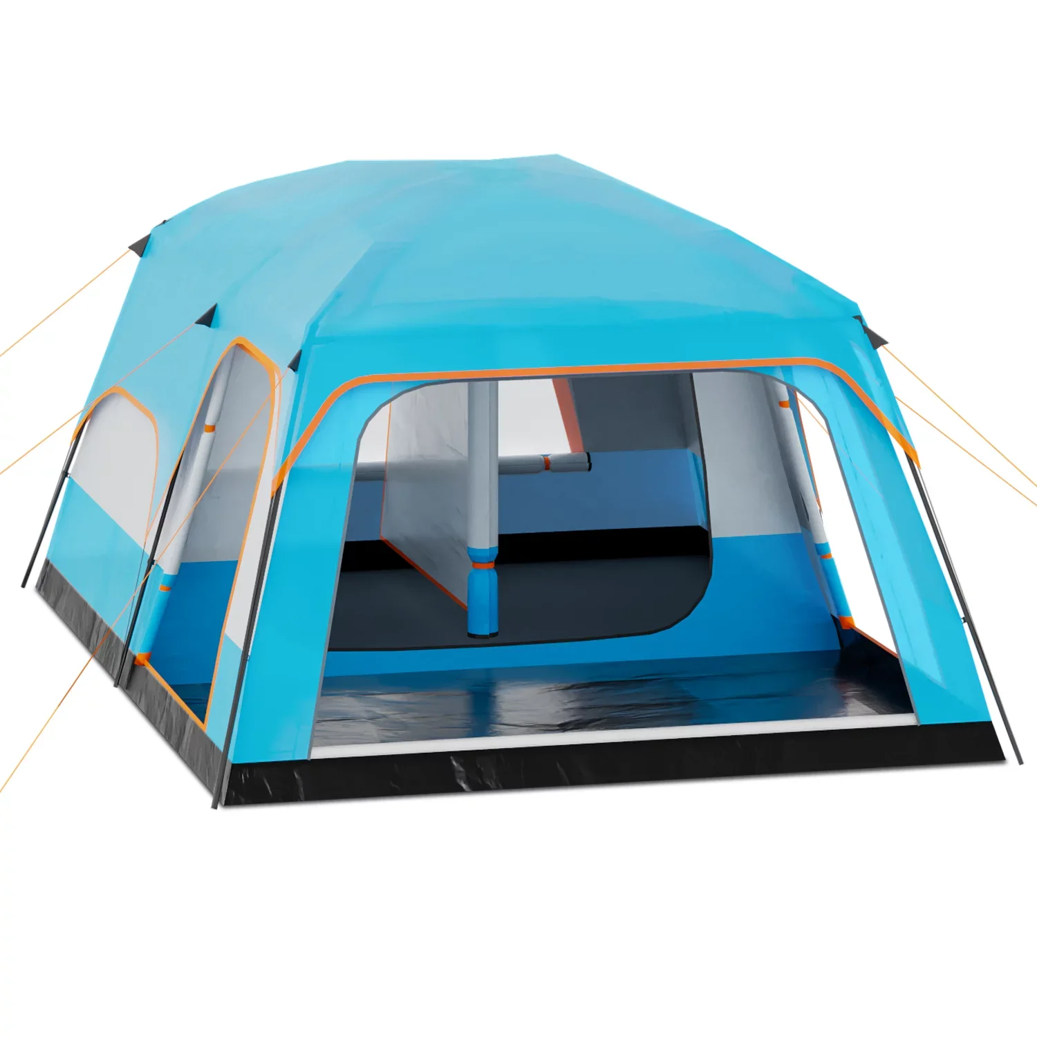 New Arrival 8-Person Automatic Pop-Up Tent Waterproof Portable Oxford Fabric Fiberglass Double Outdoor Camping Fast Delivery