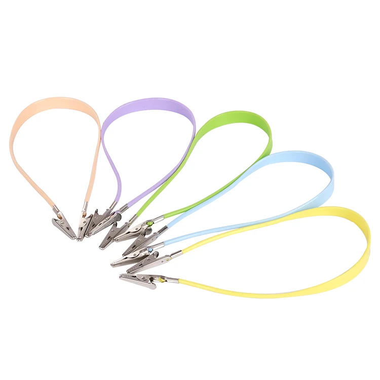 High Quality Dental Bib Holder Clip Flexible Silicone Chain Stainless