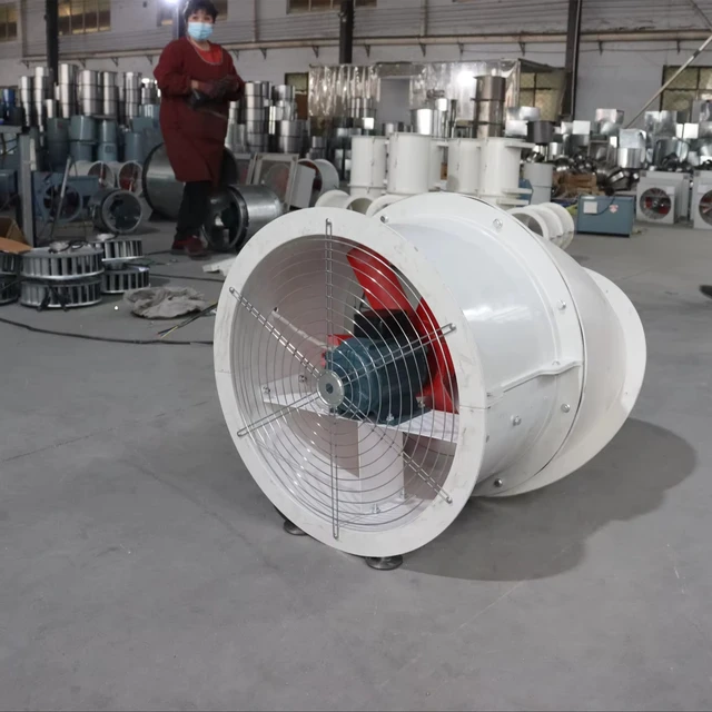 China BT35 Hazardous Area Explosion Proof Tunnel Ducted Axial Flow FRP Fan 220V/380V Explosive Circular Exhaust Fans