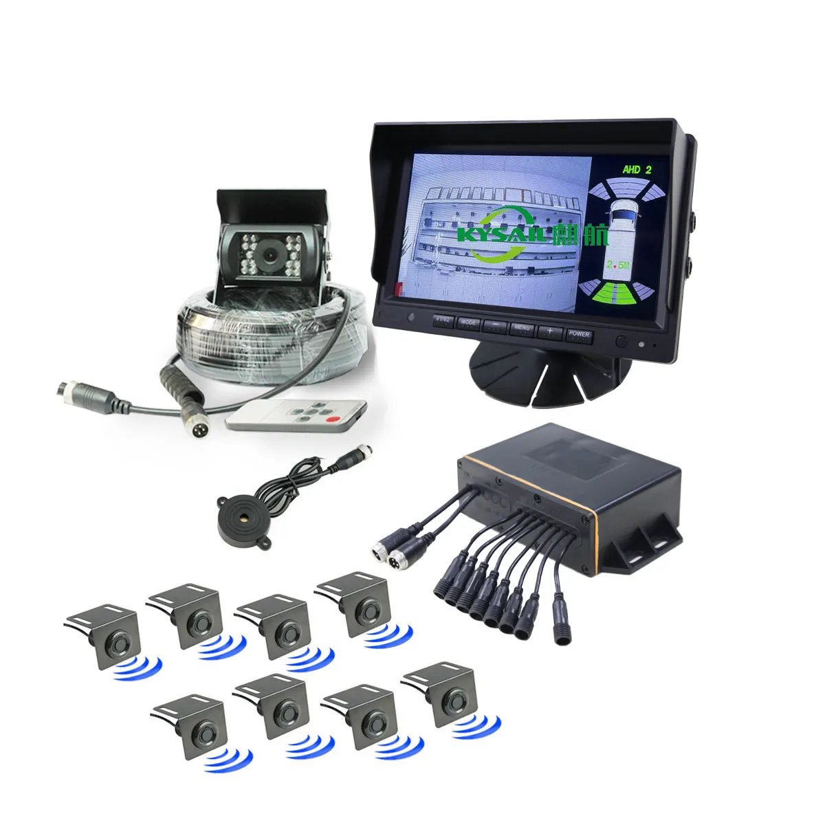 Wasserdichtes 8-teiliges Auto-Sensor-Vorder- und Rückansicht-Parksensorsystem LKW-Kamera-Display-Kit