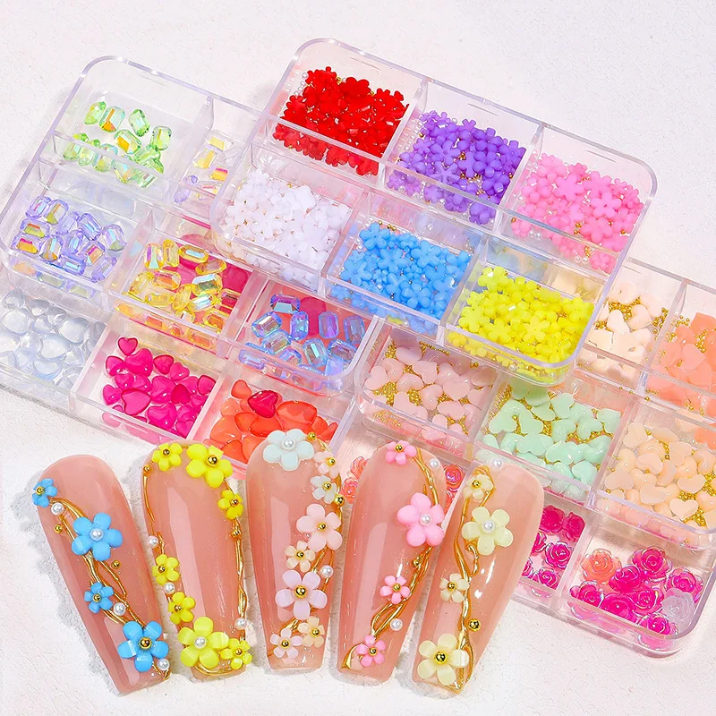 80-teiliges Nail Art Deko Set – 3D Charms, Strasssteine, Für Nägel & DIY
