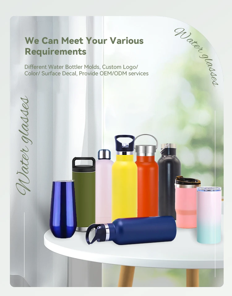 500ml Insulated Water Bottle 1 Liter 18/8 Stainless Steel Outdoor
