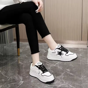 A615 Spring Breathable Women's Shoes Casual Board Shoes Thick Sole Heightening Sports Street Shot Korean Version