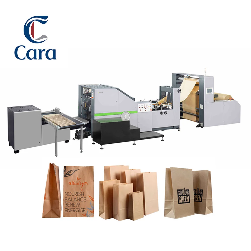 Cara Brand  Automatic Paper Lunch Box Cups Trays Bags Making Machine Kraft Paper Cement Valve Pocket Bag Making Machine