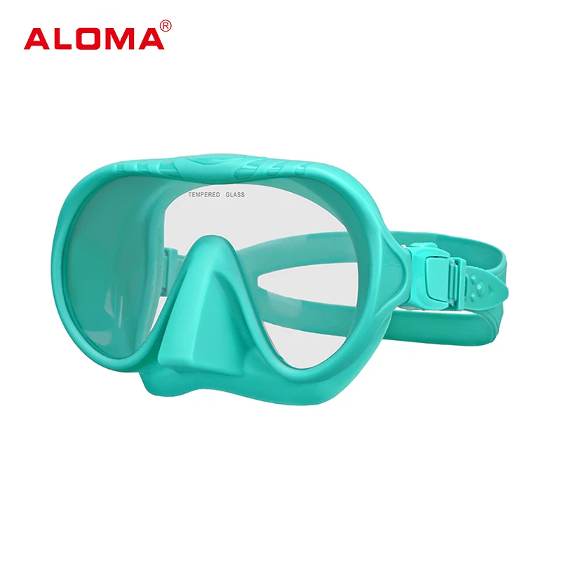 aloma 2024 custom jual panas silikon tanpa bingkai snorkeling topeng freediving gear diving topeng